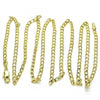 Gargantilla Básica 5.222.007.30 Oro Laminado, Diseño de Cubana, Pulido, Dorado