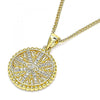 Collares con Dije 04.341.0064.1.20 Oro Laminado, Diseño de Ojo Griego, con Micro Pave Blanca, Pulido, Dorado