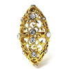 Anillo Multi Piedra 01.118.0021.08 Oro Laminado, con Cristal Blanca, Pulido, Dorado