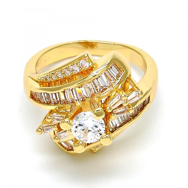 Anillo Multi Piedra 01.199.0001.07.GT Tono Dorado, con Zirconia Cubica Blanca, Pulido, Dorado