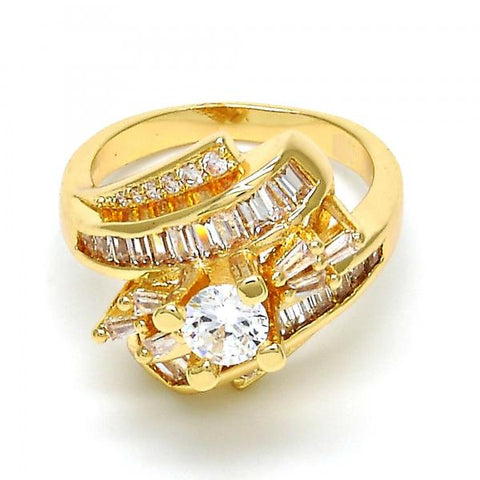 Anillo Multi Piedra 01.199.0001.07.GT Tono Dorado, con Zirconia Cubica Blanca, Pulido, Dorado