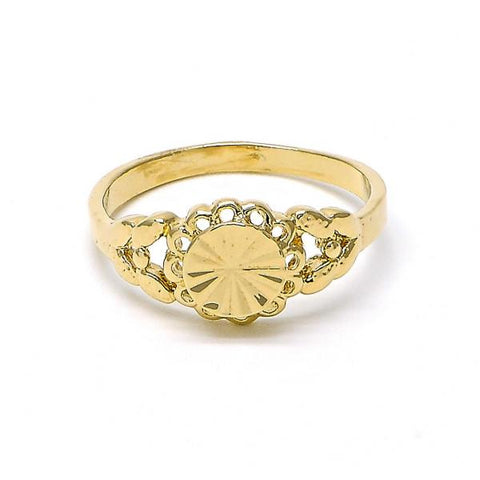 Anillo Elegante 5.174.017.09 Oro Laminado, Diseño de Flor, Diamantado, Dorado