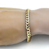 Pulsera Básica 04.242.0038.08GT Tono Dorado, Diseño de Cubana Pave, Pulido, Dorado