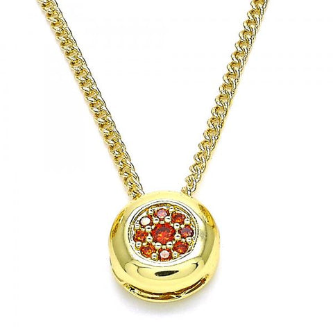 Collares con Dije 04.156.0338.2.20 Oro Laminado, con Micro Pave Granate, Pulido, Dorado