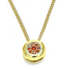 Collares con Dije 04.156.0338.2.20 Oro Laminado, con Micro Pave Granate, Pulido, Dorado