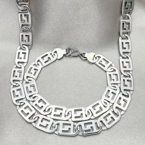 Collar y Pulso 06.363.0039 Acero Inoxidable, Pulido, Tono Plateado