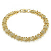 Pulsera Elegante 03.100.0049.07 Oro Laminado, Diseño de Flor, Diamantado, Dorado