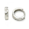 Argolla Huggie 02.175.0094.10 Plata Rodinada, con Zirconia Cubica Blanca, Pulido, Rodinado