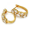 Argolla Huggie 02.217.0023.1.20 Oro Laminado, Diseño de Gota, con Zirconia Cubica Blanca, Pulido, Dorado