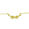 Collares con Dije 04.336.0078.2.16 Plata Rodinada, Diseño de Infinito, con Zirconia Cubica Blanca, Pulido, Dorado