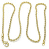 Gargantilla Básica 5.222.036.22 Oro Laminado, Diseño de Rope, Pulido, Dorado