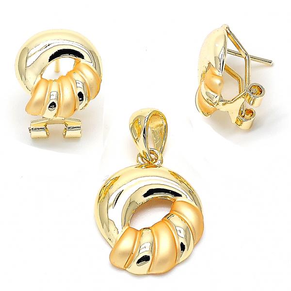 Juego de Arete y Dije de Adulto 10.59.0072 Oro Laminado, Pulido, Dorado