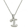 Collares con Dije 04.238.0008.1.18 Acero Inoxidable, Diseño de Iniciales y Rolo, Diseño de Iniciales, con Cristal Blanca, Pulido, Acero