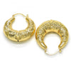 Argolla Mediana 02.170.0225.35 Oro Laminado, Diseño de Espiral y Hueco, Diseño de Espiral, Diamantado, Dorado