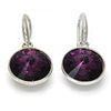 Arete Colgante 02.239.0001.12 Rodio Laminado, con Cristales de Swarovski Amethyst, Pulido, Rodinado