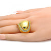 Anillo Multi Piedra 01.241.0024.07 Oro Laminado, con Cristal Blanca, Pulido, Dorado