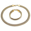 Collar y Pulso 06.372.0057 Oro Laminado, Diseño de Bismarco, Diamantado, Dorado
