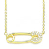 Collares con Dije 04.336.0047.2.16 Plata Rodinada, con Zirconia Cubica Blanca, Pulido, Dorado