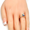 Anillo Multi Piedra 01.239.0003.6 Oro Laminado, con Cristales de Swarovski Vitrail Light, Pulido, Dorado