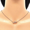 Collares con Dije 04.336.0015.1.16 Plata Rodinada, Diseño de Corona, con Zirconia Cubica Blanca, Pulido, Oro Rosado