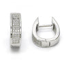 Argolla Huggie 02.174.0061.15 Plata Rodinada, con Micro Pave Blanca, Pulido, Rodinado