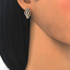Argolla Huggie 02.217.0092.2.15 Oro Laminado, con Zirconia Cubica Granate y Blanca, Pulido, Dorado