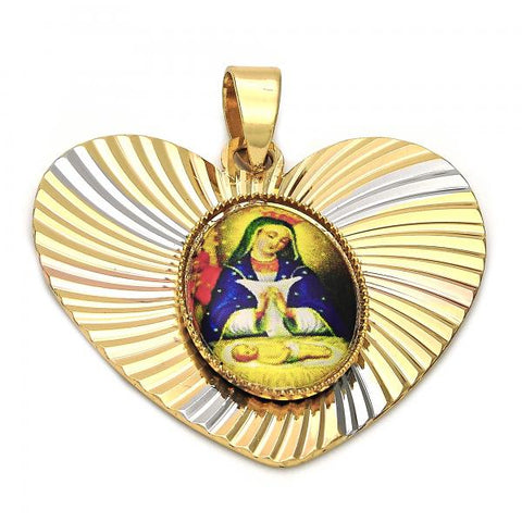 Dije Religioso 5.194.014 Oro Laminado, Diseño de Altagracia, Diamantado, Tricolor