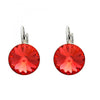 Arete Gancho Frances 02.239.0005.1 Rodio Laminado, con Cristales de Swarovski Light Siam, Pulido, Rodinado