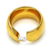 Anillo Multi Piedra 01.309.0001.09 Acero Inoxidable, con Zirconia Cubica Blanca, Pulido, Dorado