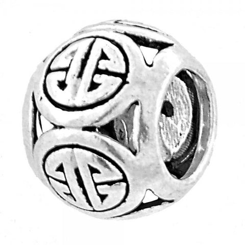 Dije Love Link 05.184.0018 Plata Rodinada, Diseño de Llave Griega, Rodinado