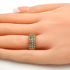 Anillo Multi Piedra 01.260.0002.07.GT Oro Laminado, con Zirconia Cubica Blanca, Pulido, Dorado