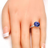 Anillo Multi Piedra 01.239.0001.3 Rodio Laminado, con Cristales de Swarovski Tanzanite, Pulido, Rodinado