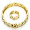 Juego de Aro 13.99.0001.05.07 Oro Laminado, Diseño de Infinito, Diamantado, Dos Tonos