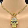 Collares con Dije 04.242.0014.30GT Tono Dorado, Diseño de Rope y Calavera, Diseño de Rope, con Cristal Blanca y Negro, Pulido, Dorado