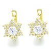 Argolla Huggie 02.186.0185.12 Plata Rodinada, con Zirconia Cubica Blanca, Pulido, Dorado