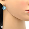 Arete Gancho Frances 02.239.0005 Rodio Laminado, con Cristales de Swarovski Light Turquoise, Pulido, Rodinado