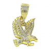 Dije Elegante 5.180.006.1 Oro Laminado, Diseño de Aguila, Diamantado, Dorado