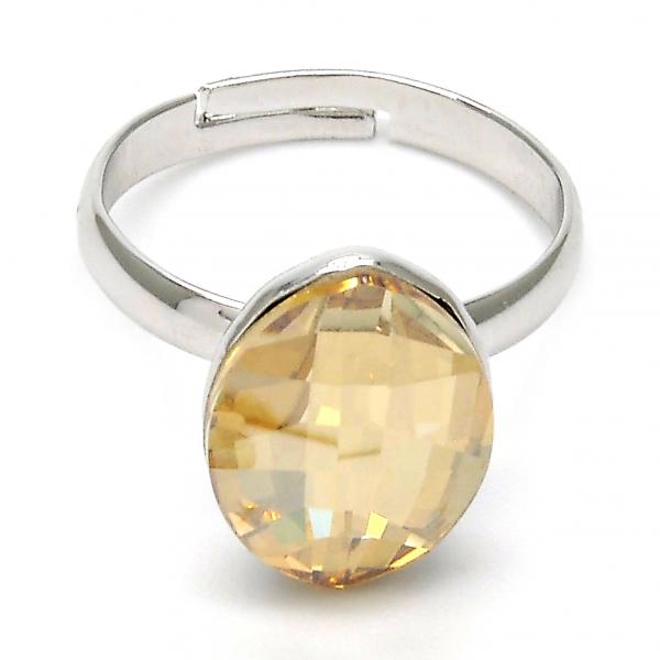 Anillo Multi Piedra 01.239.0008.6 Rodio Laminado, con Cristales de Swarovski Golden Shadow, Pulido, Rodinado