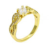 Anillo Multi Piedra 01.99.0097.07 Oro Laminado, Diseño de Infinito, con Zirconia Cubica Blanca y Micro PaveBlanca, Pulido, Dorado