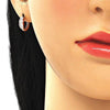 Argolla Huggie 02.332.0077.1.13 Plata Rodinada, con Zirconia Cubica Blanca, Pulido, Oro Rosado