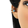 Arete Orejera 02.210.0677.1 Oro Laminado, con Micro Pave Multicolor y Zirconia CubicaTurquoise, Pulido, Dorado