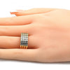 Anillo Multi Piedra 01.210.0064.07 Oro Laminado, con Zirconia Cubica Blanca, Pulido, Dorado