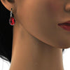 Arete Gancho Frances 02.239.0014.4 Rodio Laminado, Diseño de Gota, con Cristales de Swarovski Padparadscha, Pulido, Rodinado