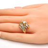 Anillo Multi Piedra 01.199.0001.08.GT Tono Dorado, con Zirconia Cubica Blanca, Pulido, Dorado