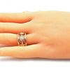 Anillo Multi Piedra 01.380.0005.08 Oro Laminado, Diseño de Tortuga, Pulido, Dorado