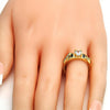 Anillo Multi Piedra 01.99.0047.08 Oro Laminado, con Zirconia Cubica Blanca y Micro PaveBlanca, Pulido, Dorado