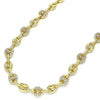 Gargantilla Elegante 04.63.1406.24 Oro Laminado, Diseño de Puff Mariner, con Micro Pave Blanca, Pulido, Dorado