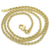 Gargantilla Básica 5.222.036.22 Oro Laminado, Diseño de Rope, Pulido, Dorado