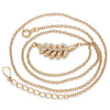 Collares con Dije 04.336.0088.1.16 Plata Rodinada, Diseño de Oja, con Zirconia Cubica Blanca, Pulido, Oro Rosado