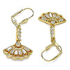 Arete Largo 02.387.0039 Oro Laminado, con Zirconia Cubica Blanca, Pulido, Dorado